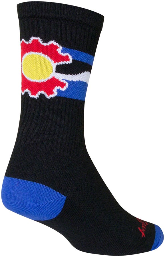 Носки SockGuy Crew Cogorado, 6 дюймов, черные, Большие, X-Large, Унисекс, синтетические