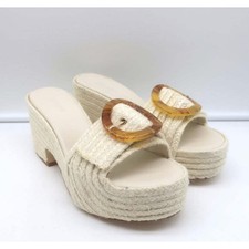  458 Cult Gaia Sandals Slide Cleia Platform Off White Size 36.5 Chunky heel New