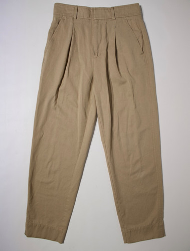 Everlane High Waist Pleated Taper Ankle Pants Trousers Khaki Beige Women Size 2