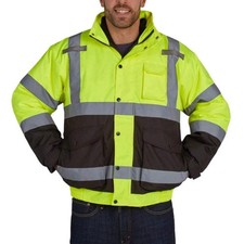 Utility Pro Wear UHV563-UP - Hi-Vis Bomber Jacket with Removable Fleece  Teflon