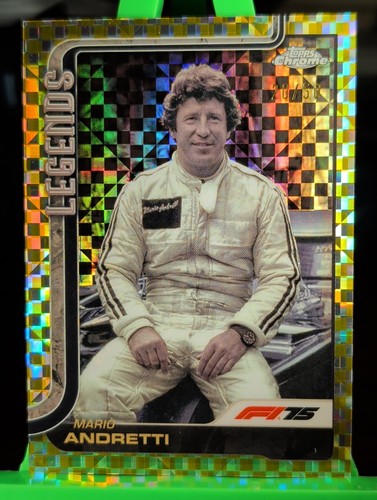 Mario Andretti [Gold Checker Flag Refractor] #161 2025 Topps Chrome Formula 1 card