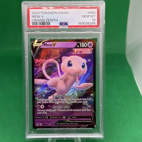 2023 POKEMON SWORD & SHIELD CROWN ZENITH #060 MEW V PSA 10