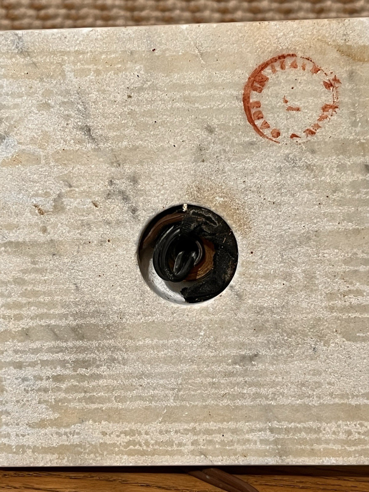 Vintage Classical Two-Tier Italian White Marble & Brass Swing Arm 15" Table Lamp