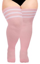 Over The Knee Pink Plus Size High Leg Warmers Socks For Thick Thighs Women New