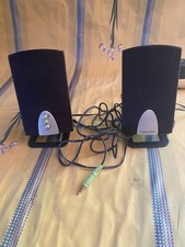 Vintage eMachines SP-1A Wired Active Desktop Computer PC Speaker Pair Black 2.0