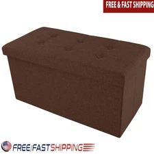 Storage Ottoman Bench Lift Top Footrest Entryway Organizer Foldable Tufted New