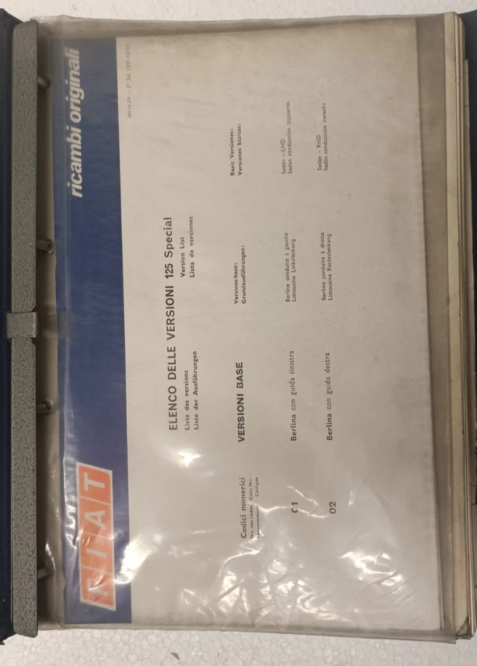 Catalogo parti di ricambio FIAT 125 SPECIAL manuale officina originale d'epoca - Immagine 2 di 4