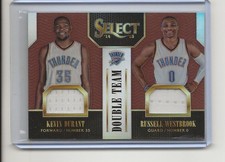 2014-15 Panini Select Double Team Jerseys Copper Prizm #1 Durant/Westbrook /49