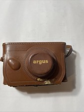 Vintage Argus C-Four 35mm Camera With 50mm f/2.8 Cintar Lens And Leather Case