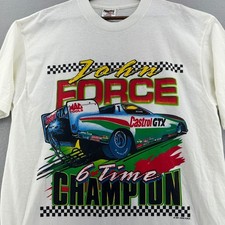 1997 John Force Racing T-Shirt 6 Time Champion Double Sided XL Single Stitch USA