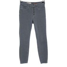 Pilcro Anthropologie Skinny Pants Gray Corduroy High Rise Button Fly Womens 27