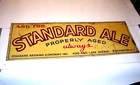 Vintage Standard Ale Metal Beer  Sign – Rochester NY – 1930s–40s, 10" by 28"