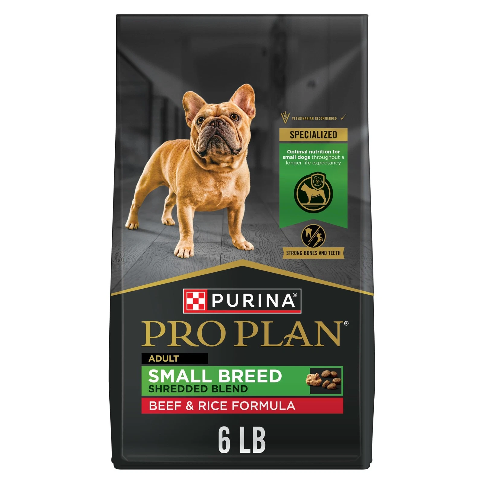 Purina Pro Plan Small Breed Dry Dog Food, Shredded Blend 6 Pound (Pack of 1)