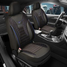 2x Sitzbezüge passend für VW Golf Plus ab 2004-2014 (Schwarz-Blau) | Vorne