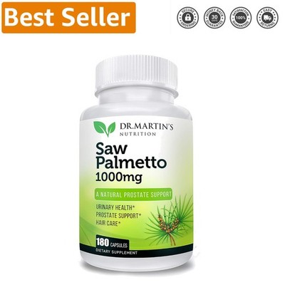 Saw Palmetto Prostate Health Capsules - 180 Count for Urinary & Hair Balance