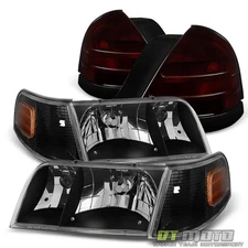 1999-2001 Crown Victoria Headlights+Tail lights Rear Brake Lamps Replacement Set