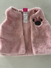 Disney Junior Minnie Mouse Pink Faux Fur Vest 24M Girls Sleeveless Cartoon