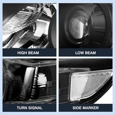 Juego De Faros Delanteros Cromados Para Toyota Sienna 2011-2020 - Con Proyector, Sin Bombillas