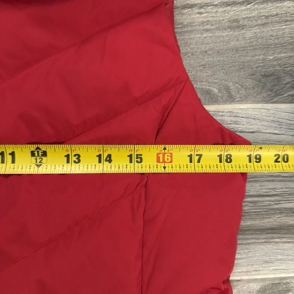 Talbots Puffer Vest Removable Faux Fur Lined Collar Down Filled Red M - Image 4 of 4