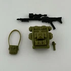 1987 GI Joe Original Tunnel Rat Backpack Rifle Flashlight TNT Accessory Part Lot