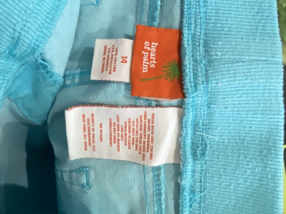 Capris Heart of Palm Turquesa Mujer Talla 14 Excelente Estado Foto 3 de 3