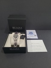 Bulova Accutron 26M13 Women Round Black Dial Analog Date Stainless Steel Watch