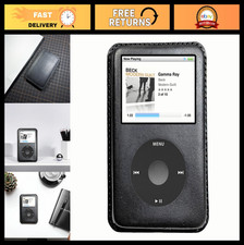 Handmade Leather Protective Case for iPod Classic 6th/7th Gen - Black Cover
