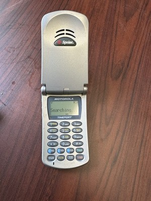 Vintage Motorola Timeport Flip Cell Phone Silver With Charger Tested Works Read