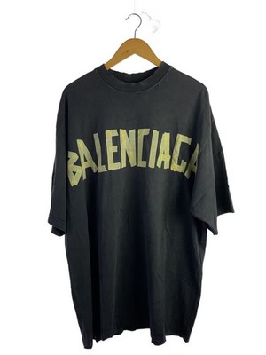 BALENCIAGA 23SS Tape Type Logo T Shirt L Cotton GRY 739784 | eBay