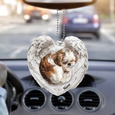 New Personalized Shih Tzu Dog Sleeping Angel Wings Christmas Ornament SO88