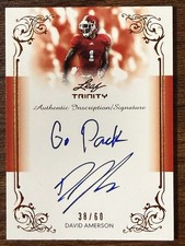 2013 Leaf Trinity David Amerson Rookie On Card Auto /60 Go Pack Inscription RC. rookie card picture