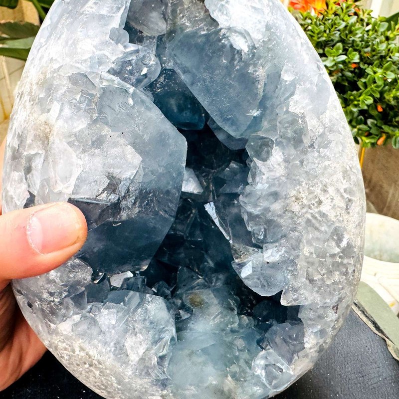 13.36LB Natural Blue Crystal Cave Quartz Crystal Mineral Specimen Reiki Healing