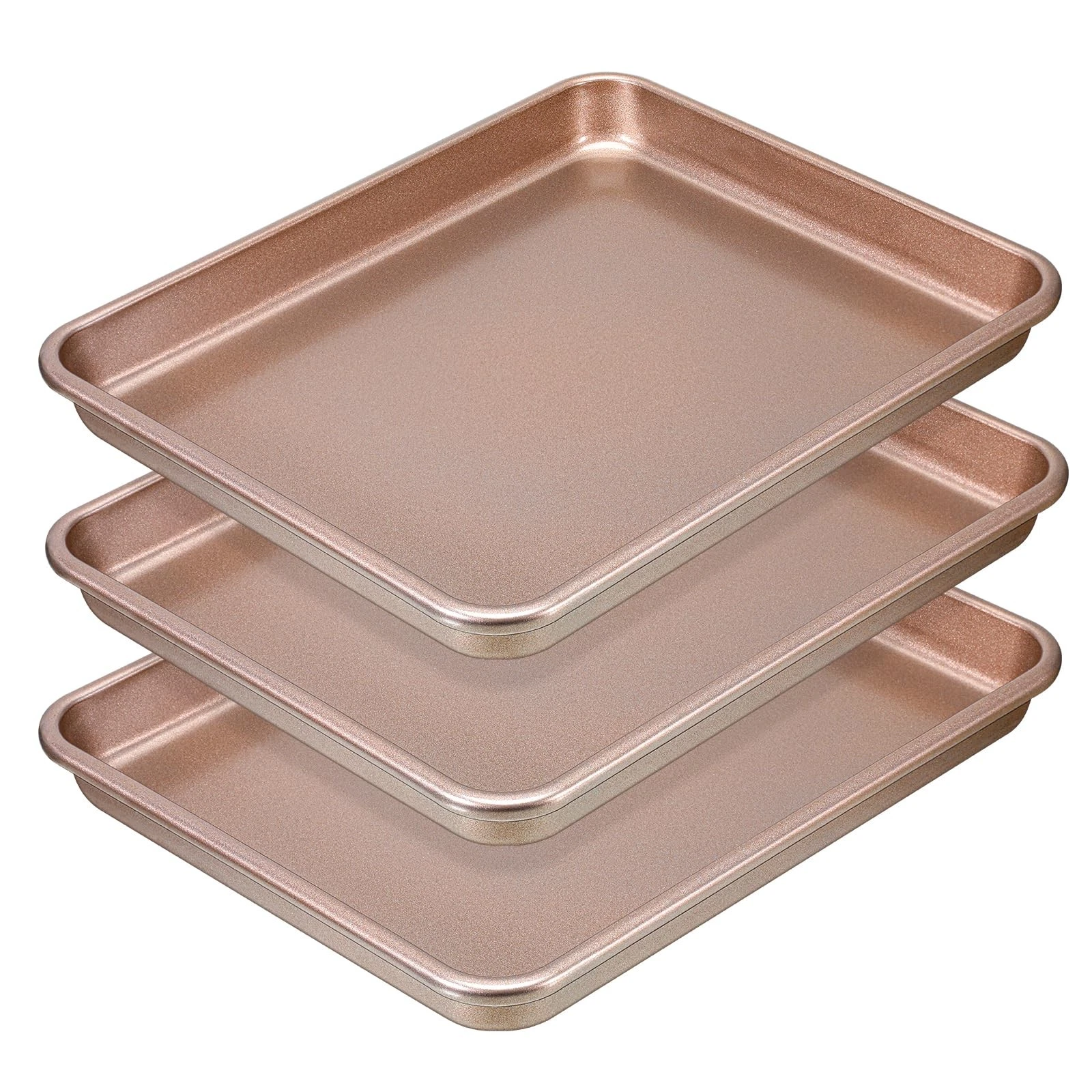 3 Pack 11x9 Inch Toaster Oven Pans and Trays, Nonstick Cookie small baking Br...