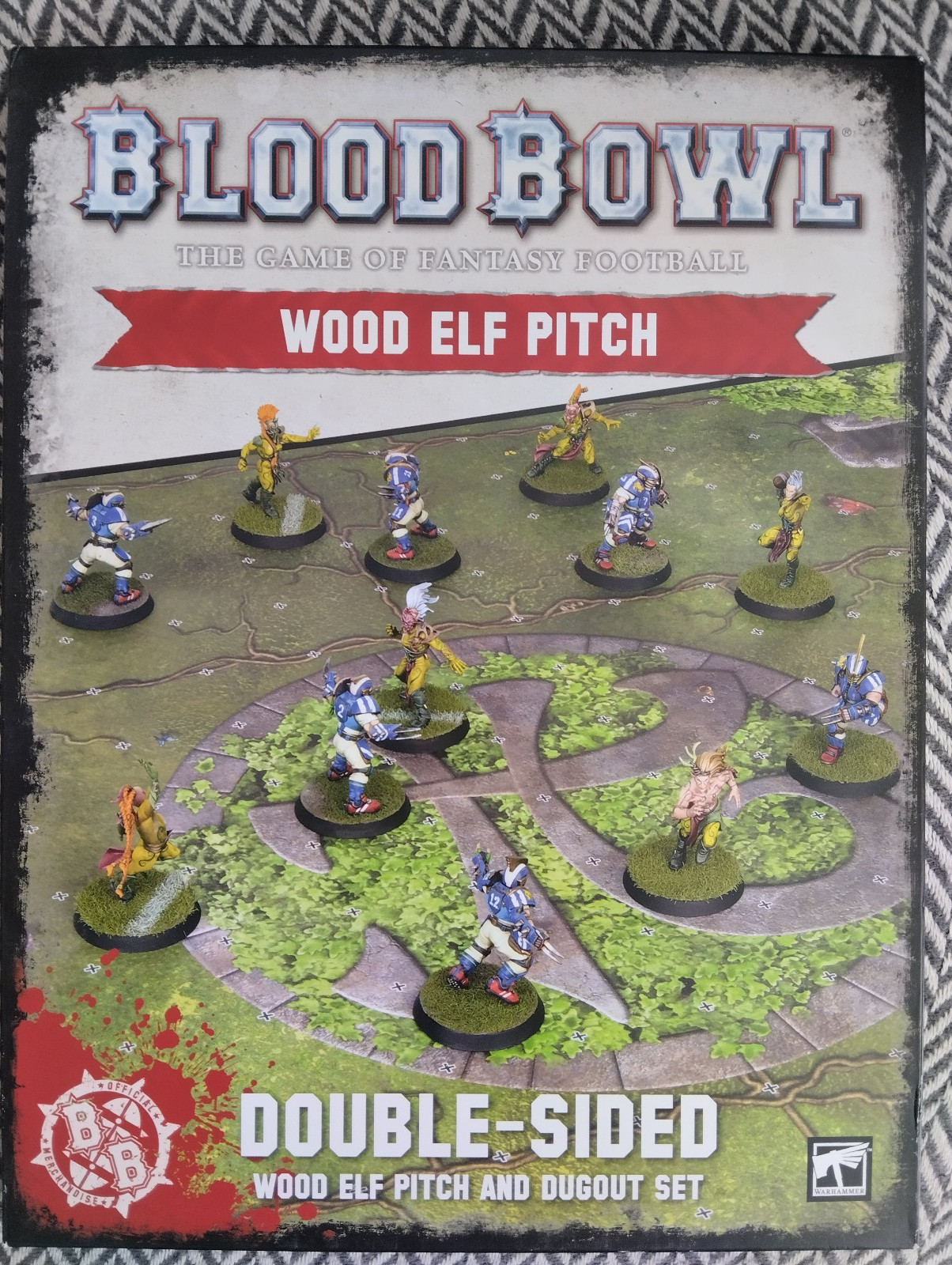 Terrain Blood Bowl Wood Elf Pitch édition cartonnée Premium pour Warhammer