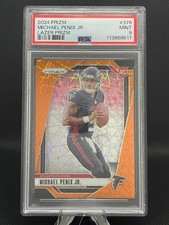 Michael Penix Jr. 2024 Panini Prizm Orange Lazer PSA 9 -  #378 RC Falcons