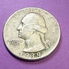 1939 P Washington Quarter Dollar Philadelphia Mint .25 Cents 90% Silver