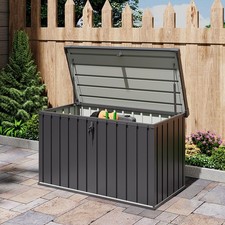 Outdoor Storage Box 400L for Garden Tools and Equipment, 123.5x66x71.5CM