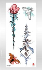 waterproof face decor flower bird temporary tattoo