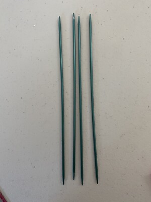 Knitting Needles Double Point Sz 1, 7  Green Metal