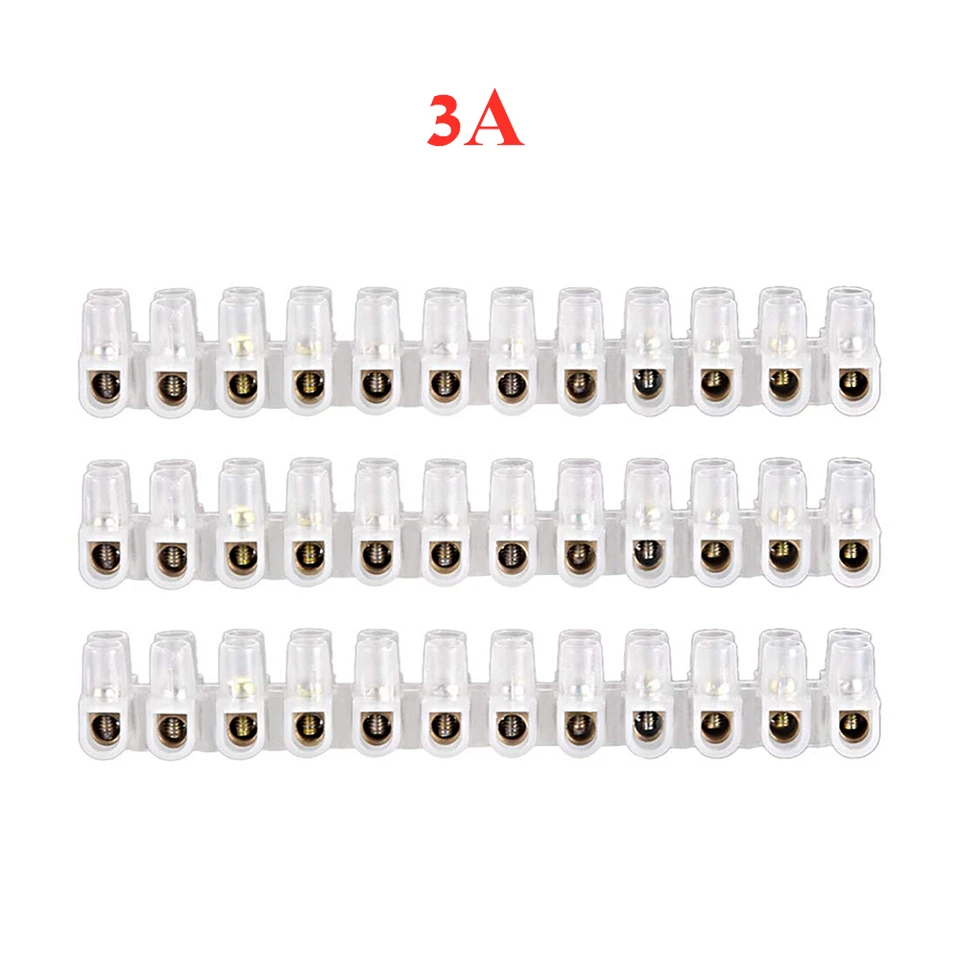 Electrical 12 Way Wire Block Terminals Connector Block Strip Screw 3~30AMP 1-5x - Image 2 of 4