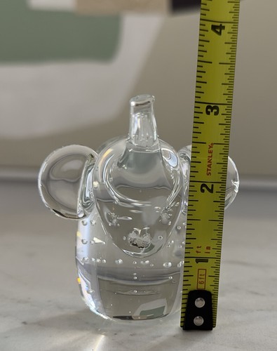 Vintage Murano Art Glass Bullicante Bubble Clear Elephant Paperweight Figurine - Picture 9 of 9