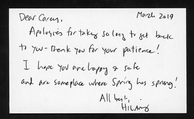 Hilary B. Price Syndicated Cartoonist Rhymes with Orange signed 3x5 Card E23014