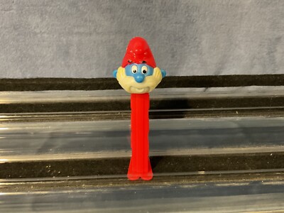 Pez Singles- Smurfs- Papa Smurf A, DISCOLORED BEARD, Loose #2