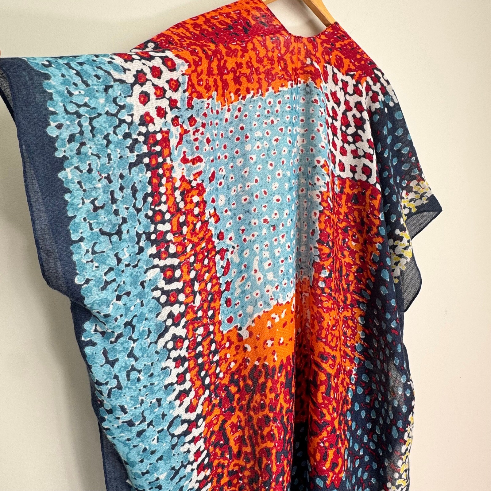 Kimono Open Front Colorful Patchwork Lightweight … - image 8