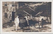 Vtg Norris, Tennessee Grist Mill, Ox Cart RPPC Real Photo Postcard #3678