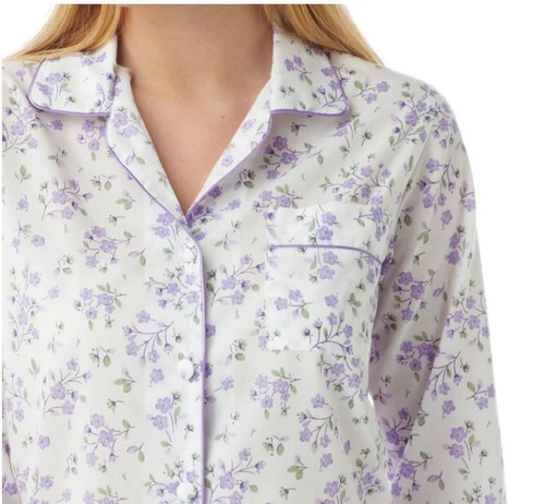Conjunto de pijamas florales de manga larga de polialgodón para damas Marlon ropa de dormir talla 10-30 - Imagen 10 de 11