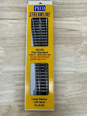 Peco Streamline HO/OO Code 75 Electrofrog Large Radius Left Hand SL-E189