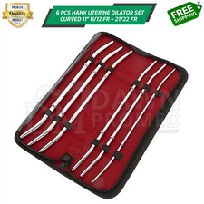 6 Pcs Hank Uterine Dilator Set 11″ Curved Double Ended OB/GYNE Inst German Grade