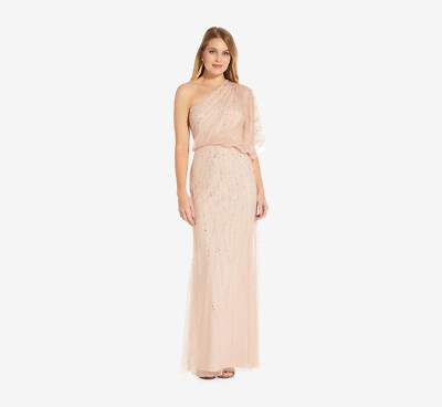adrianna papell beaded dress ebay Adrianna Papell Cameo Beaded Formal Dress with Short Sleeves 10