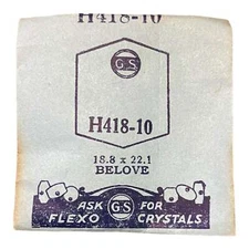 Germanow-Simon Mach (GS) H418-10 Watch Crystal 18.8x22.1 NOS Part Flexo Belove